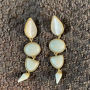 Lucky Brand Gold and Cream Dangle Earrings